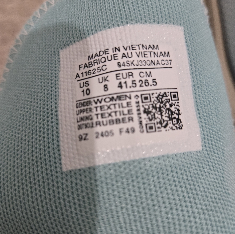 BNIB Converse Lift Platform Sneakers Aqua Check - Picture 6 of 9